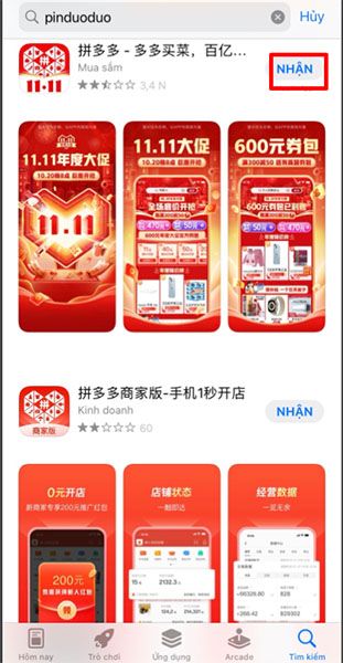 Ảnh 1: Giao diện app Pinduoduo